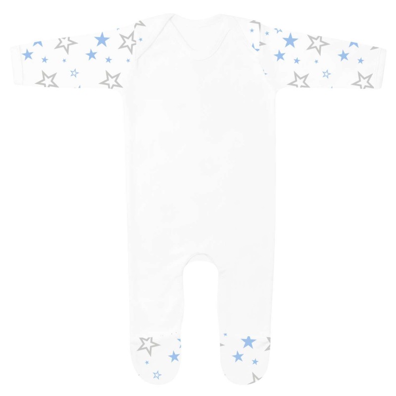 Baby Rompersuit in Light Blue Star Print